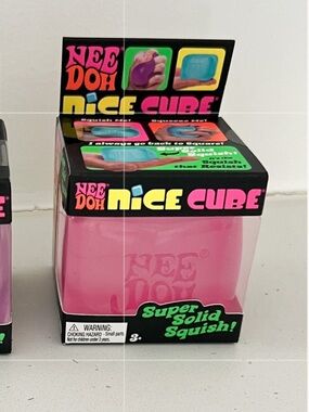 NIB Schylling NeeDoh Nice Cube Hard to Find Squish Sensory Fidget Toy pink